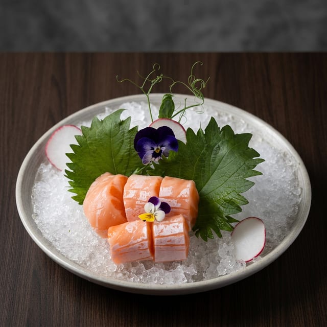 Salmon Belly Sashimi.